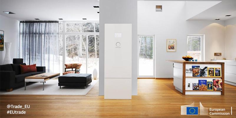 A home interior fitted with a smart energy storage system