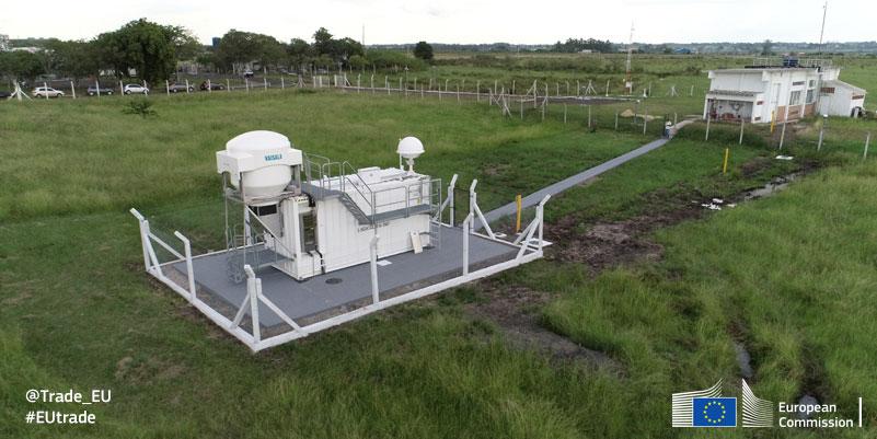 Weather station in a field