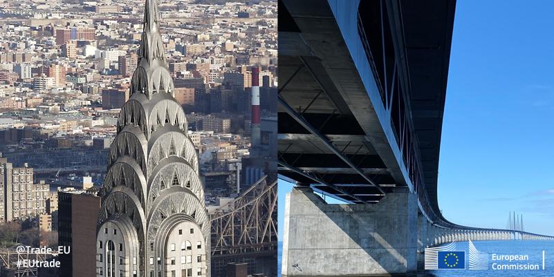 Chrysler Building, and a bridge